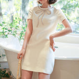 【即納】ビジューリボンワンピースAO1628