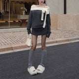 バイカラーリボンワンピースAO1811