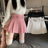 ベルト付きプリーツミニスカート(3COLOR)AB1194