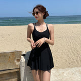 バッククロスワンピーススイムウェア(2COLOR)AW1085