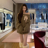 リボンオフショルニット(2COLOR)AT1399