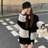 ツートンカラーファーコートAJ1135