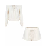 オフショルギャザースウェットセットアップAS1724