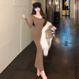 ウェーブロングニットワンピースAO1807