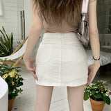 ホワイトデニムスカートAB1202