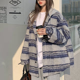 フード付きチェックオーバーサイズコート(2COLOR)AJ1138