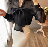 【上下別売り可】タイ付きブラウス+スリットマーメイドスカートAS1603