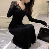 ショルダーレースマーメイドワンピースAO1702