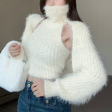 カーデSETノースリーブモヘアニット(3COLOR)AT1394