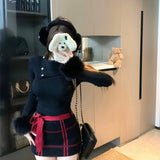 ウィンドウペンニットワンピース(2COLOR)AO1817