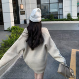 Vネックニット+タイトワンピース(2COLOR)AS1706