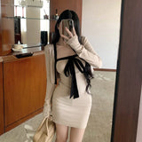 2トーンカーディガンセットベアワンピースAO1838