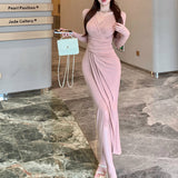 Vネックスリットレディワンピース(3COLOR)AO1794