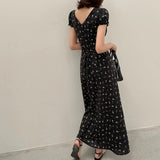 フローラルブラックワンピースAO1773