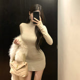 切り替えタートルニットワンピース(2COLOR)AO1821