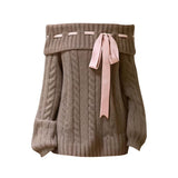 リボンオフショルニット(2COLOR)AT1399