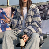 フード付きチェックオーバーサイズコート(2COLOR)AJ1138