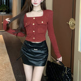 スクエアネックニットカットソー(2COLOR)AT1388