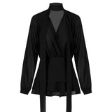 VネックフレンチシフォンワンピースAO1858