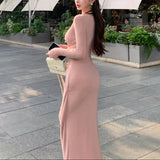 Vネックスリットレディワンピース(3COLOR)AO1794