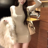 切り替えタートルニットワンピース(2COLOR)AO1821