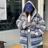 フード付きチェックオーバーサイズコート(2COLOR)AJ1138