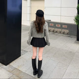 ダブルボタンジャケット×プリーツスカートAS1682