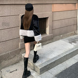 ツートンカラーファーコートAJ1135