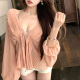 レースコルセットブラウス(2COLOR)AT1382