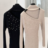 カッティングビジューワンピース(2COLOR)AO1845