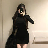 切り替えタートルニットワンピース(2COLOR)AO1821