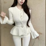 ベルト付きぺプラムニット(3COLOR)AT1346