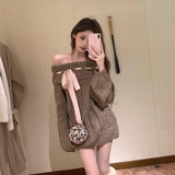 リボンオフショルニット(2COLOR)AT1399