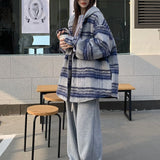 フード付きチェックオーバーサイズコート(2COLOR)AJ1138