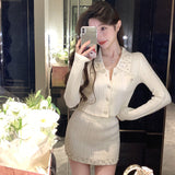 パールビジューニットセットアップAS1659