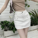 ホワイトデニムスカートAB1202