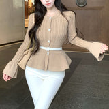 ベルト付きぺプラムニット(3COLOR)AT1346