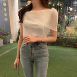 ワイドネックエアリーブラウス(2COLOR)AT1369