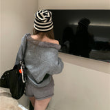 ワンショルダーファーセットアップAS1708