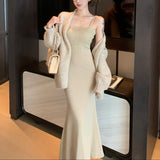 カーディガン付きレーストリムワンピースAS1710