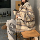 フード付きチェックオーバーサイズコート(2COLOR)AJ1138