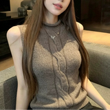 ケーブルモックネックニットAT1440