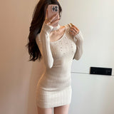 カッティングビジューワンピース(2COLOR)AO1845