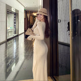 Vネックスリットレディワンピース(3COLOR)AO1794