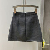 ビジューボタンツイードスカート(3COLOR)AB1193