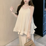 パールネックシフォンブラウス(3COLOR)AT1348