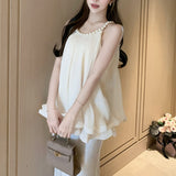 パールネックシフォンブラウス(3COLOR)AT1348