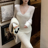 切り替えマーメイドロングワンピースAO1835