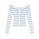 マリンボーダーオフショルニットAT1347