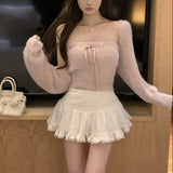 ショートボレロ付きチューブトップニット(2COLOR)AT1397